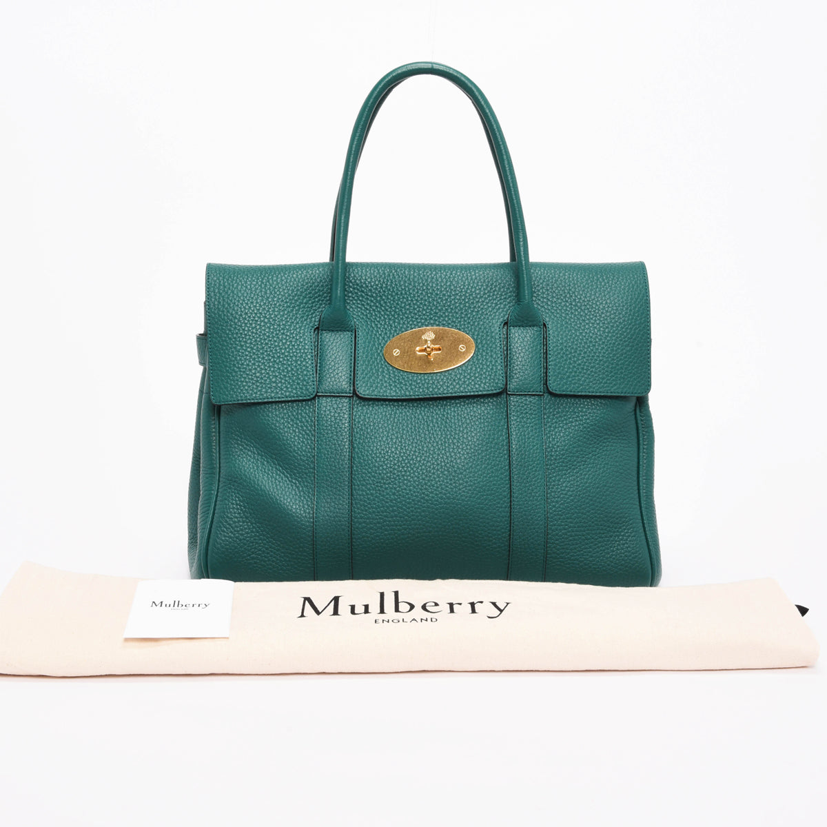 Mulberry Emerald Green Heavy Grain Classic Bayswater Tote