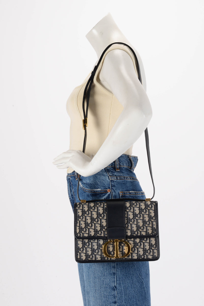 Dior Blue Oblique Jacquard 30 Montaigne Flap Bag