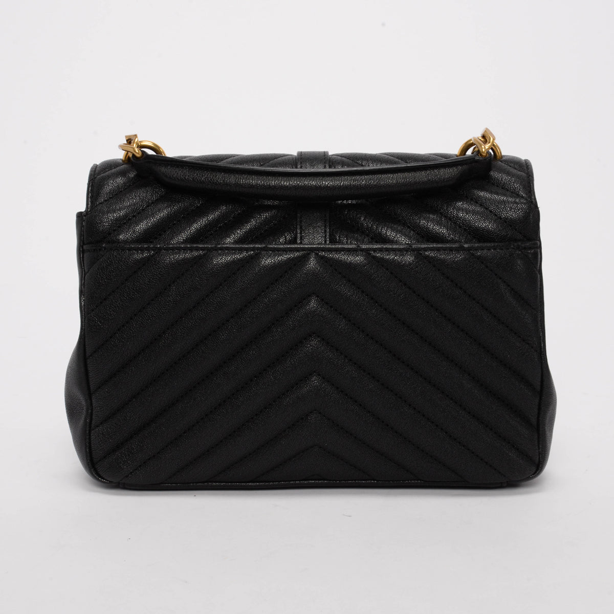 Saint Laurent Black Quilted Calfskin Medium College Bag