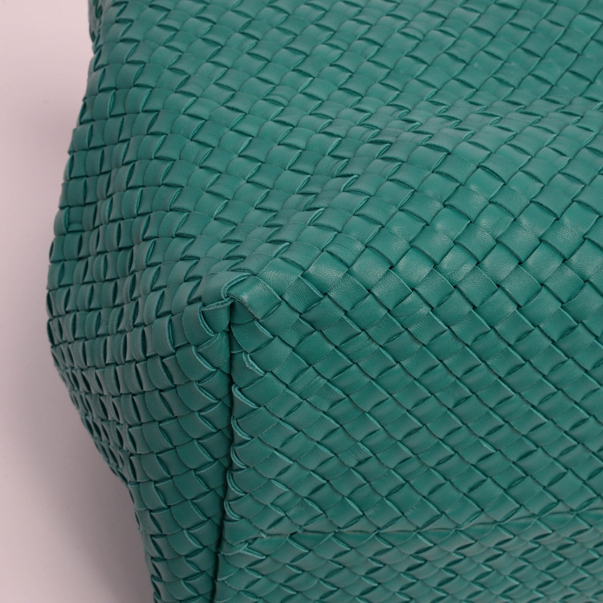 Bottega Veneta Emerald Green Intrecciato Leather Large Cabat Tote