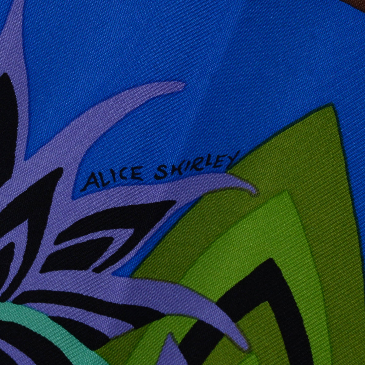 Hermes Bleu Silk The Three Graces Scarf