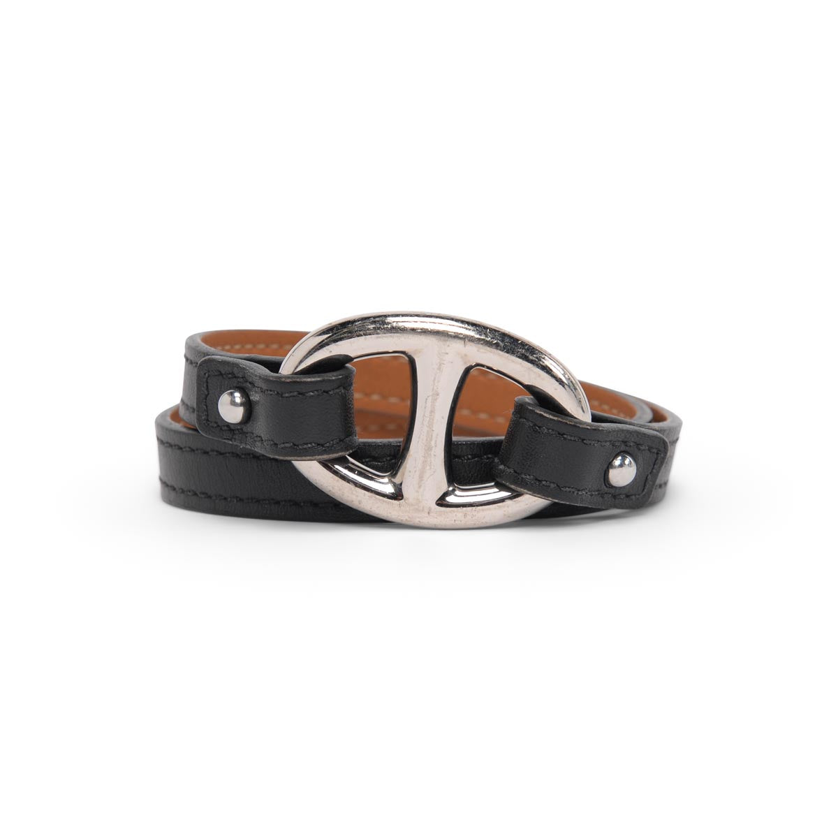 Hermes Black Swift Granville Double Tour Bracelet