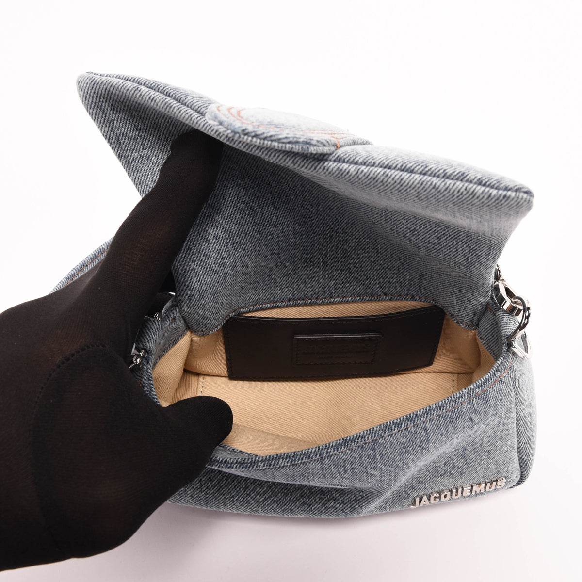 Jacquemus Blue Puffed Denim Small Bambimou Mini Bag