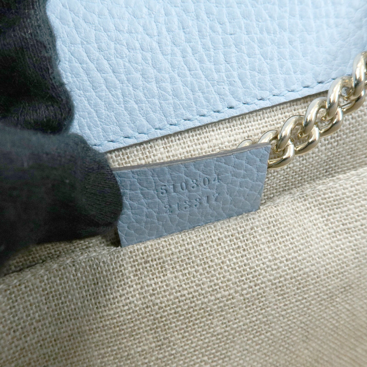 Gucci Light Blue Calfskin Interlocking G Shoulder Bag