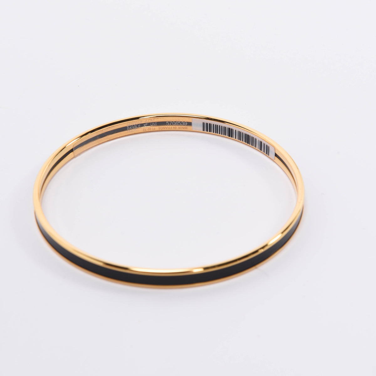 Hermes Black & Gold Enamel Uni Bangle