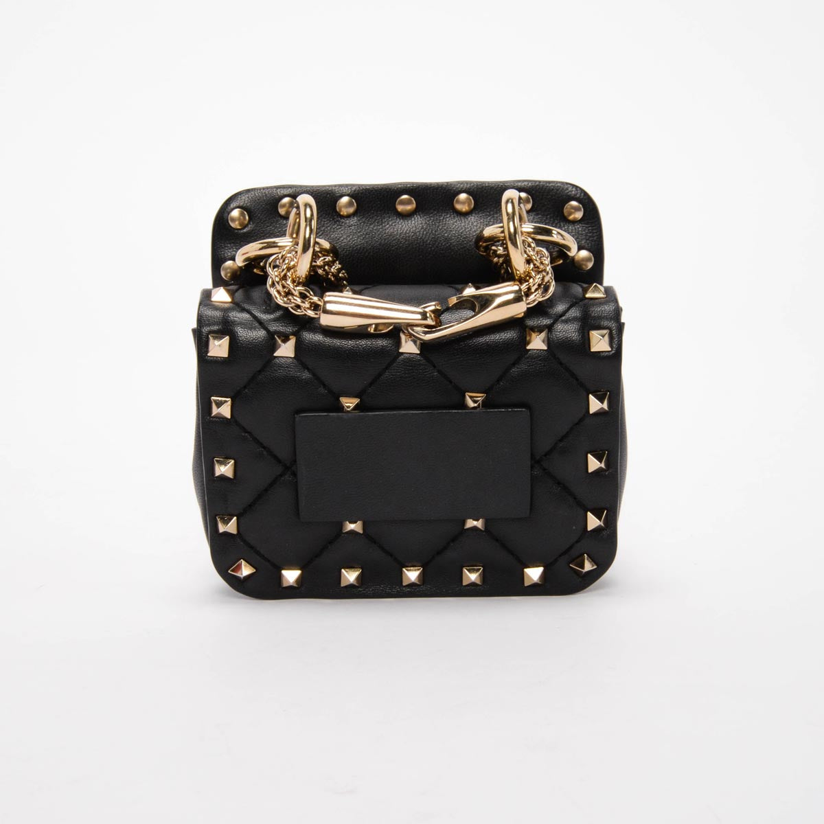 Valentino Black Nappa Leather Micro Rockstud Spike Bag