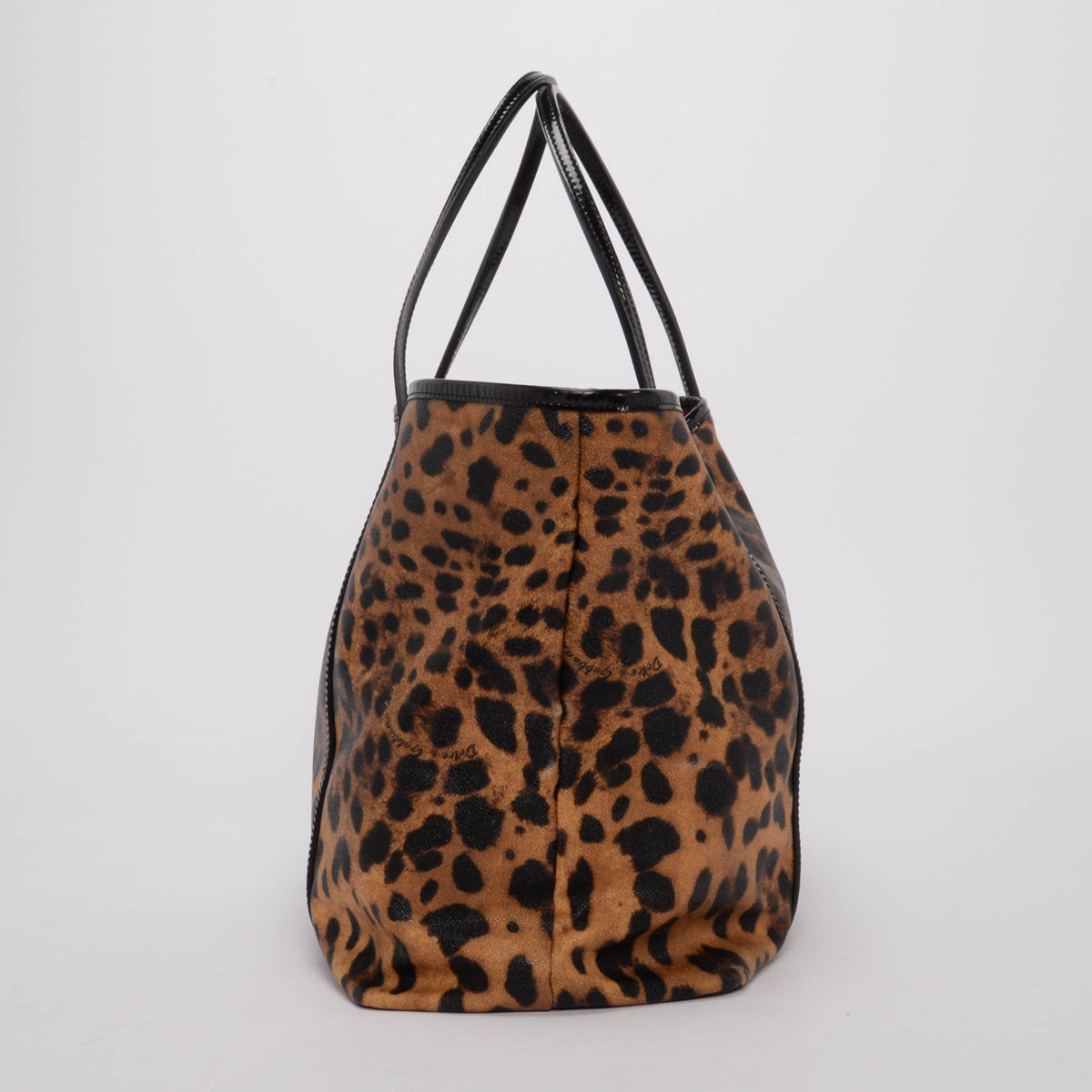 Dolce & Gabbana Leopard Canvas & Patent Miss Escape Tote