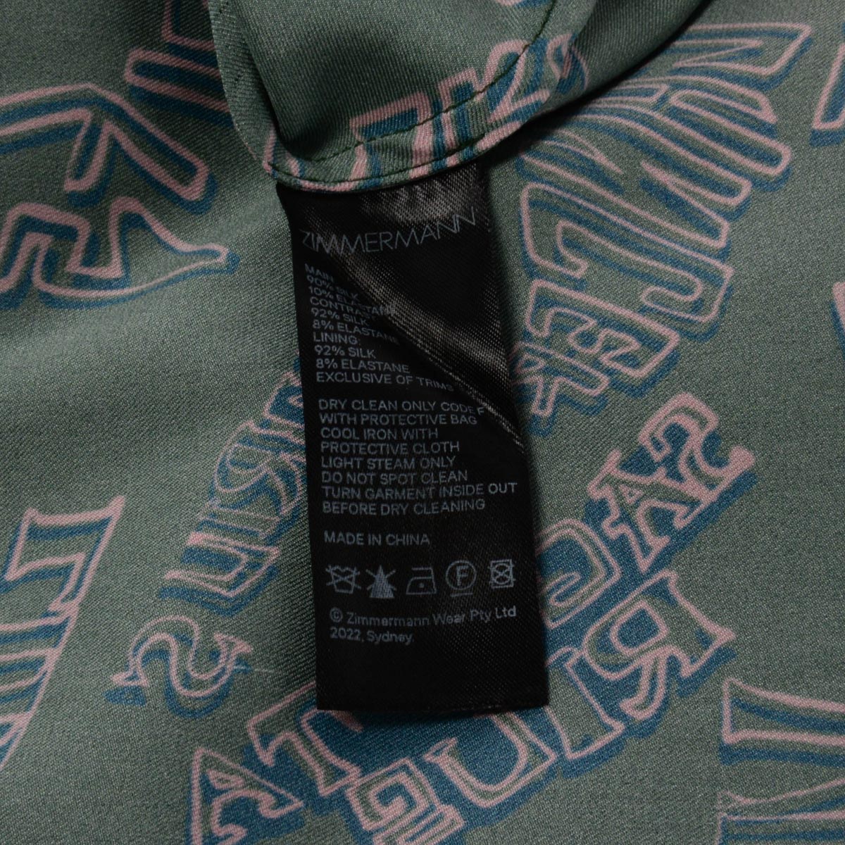 Zimmermann Green & Pink Stretch Silk Zodiac Day Midi Dress 0