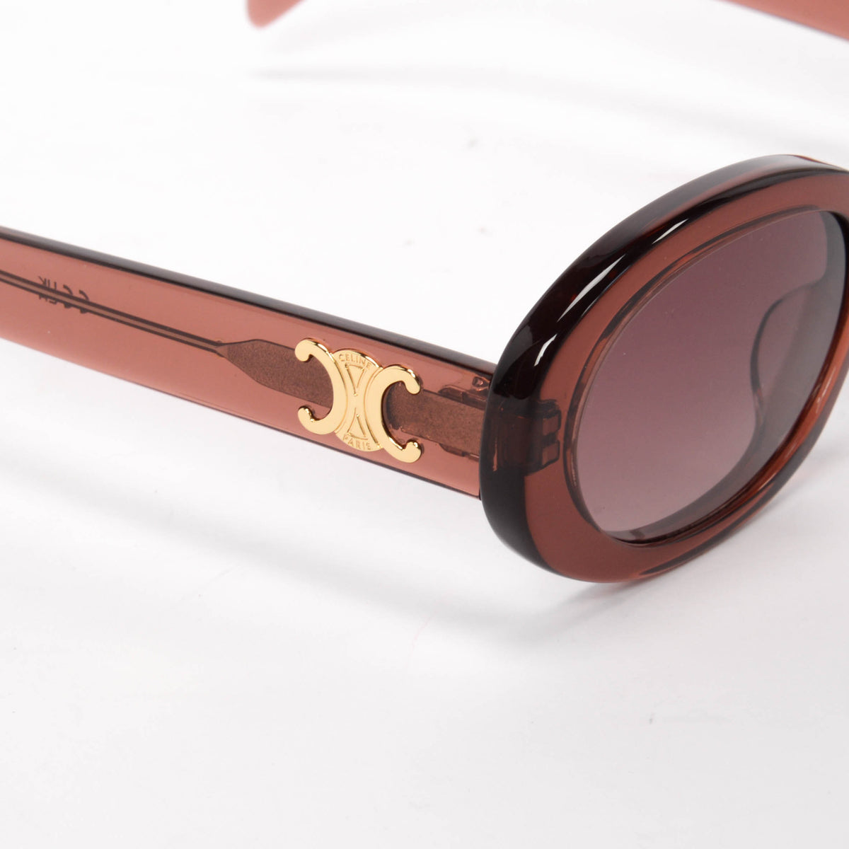 Celine Burgundy Triomphe Oval Sunglasses