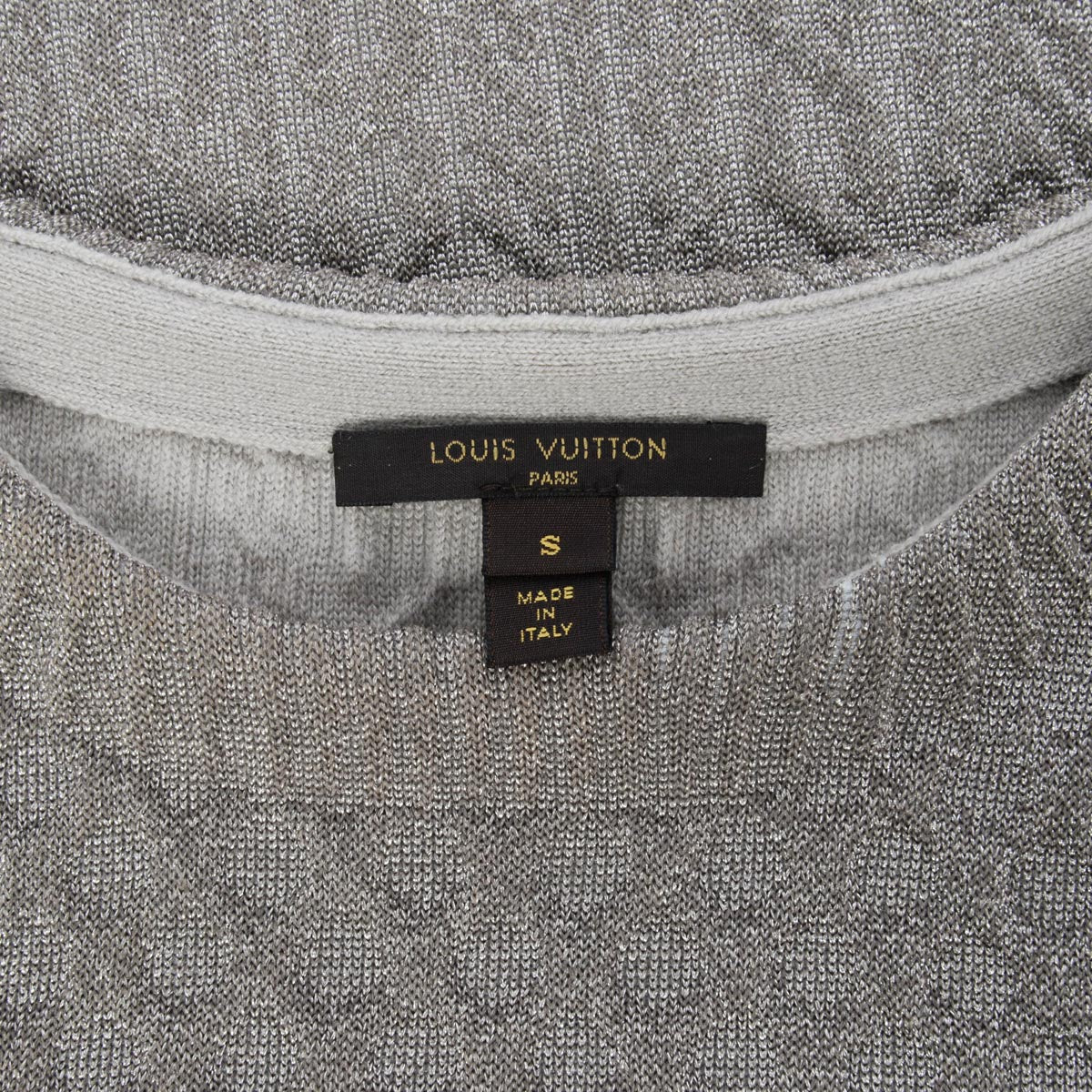 Louis Vuitton Bronze Glitter Fabric Knit Top S