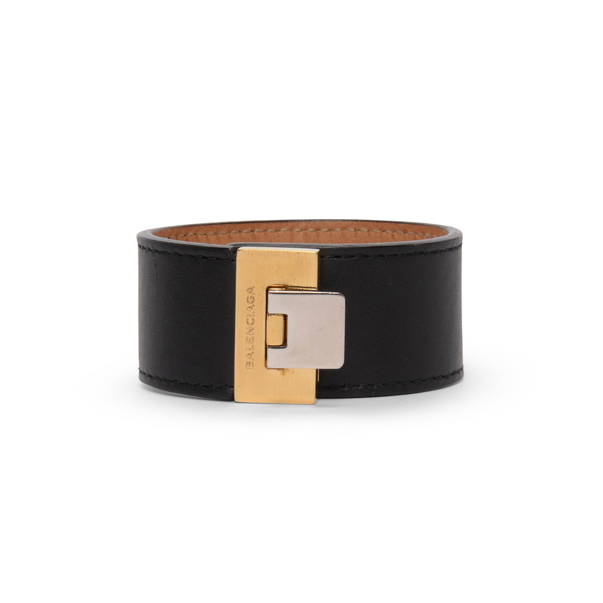 Balenciaga Black Calfskin Le Dix Cuff