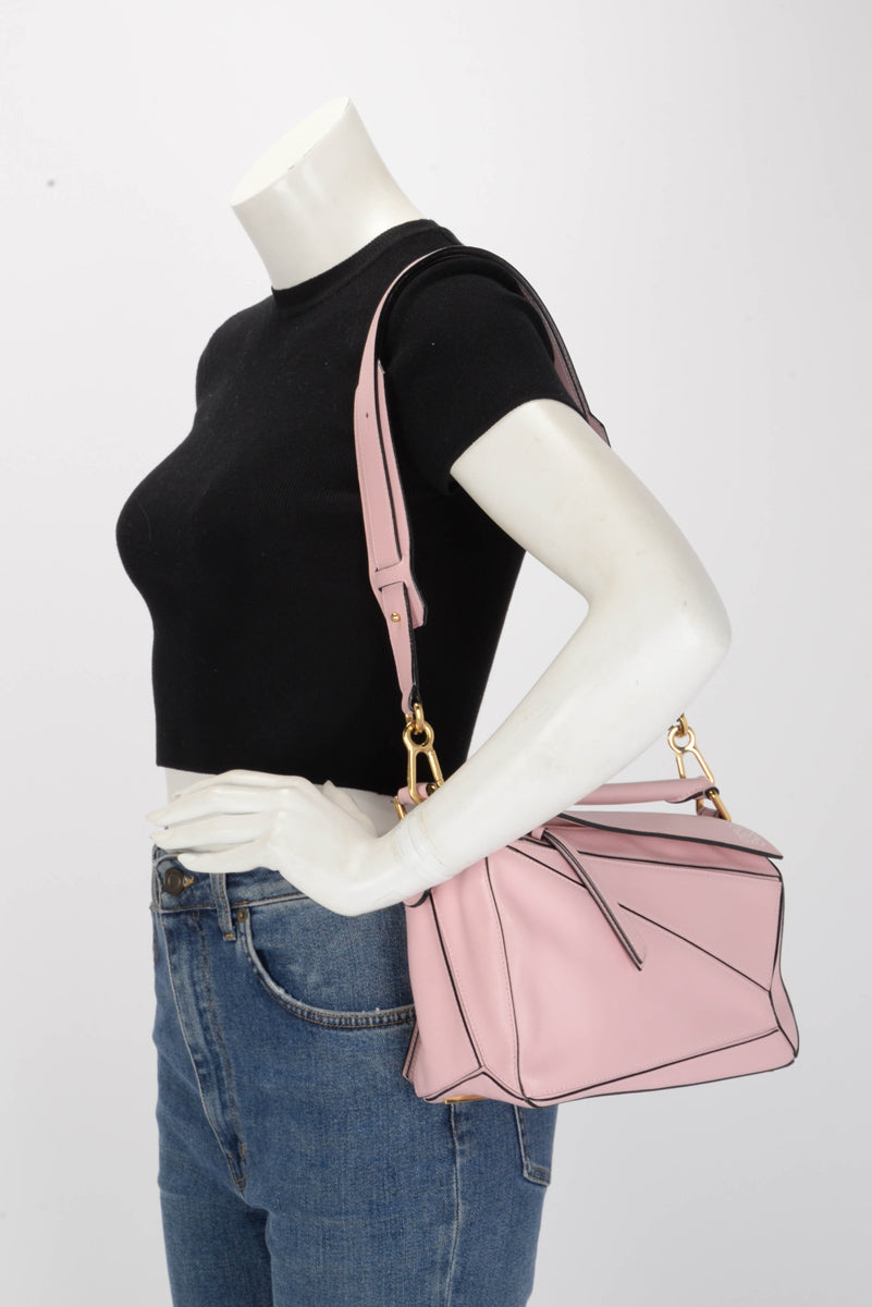 Loewe Soft Pink Calfskin Small Puzzle Bag