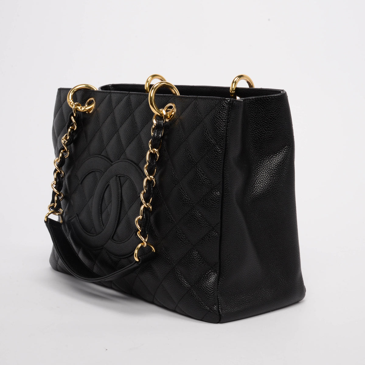 Chanel Black Quilted Caviar Grand Shopping Tote