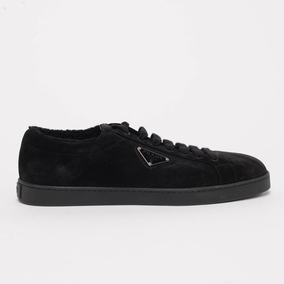 Prada Black Suede Low Top Sneakers 8