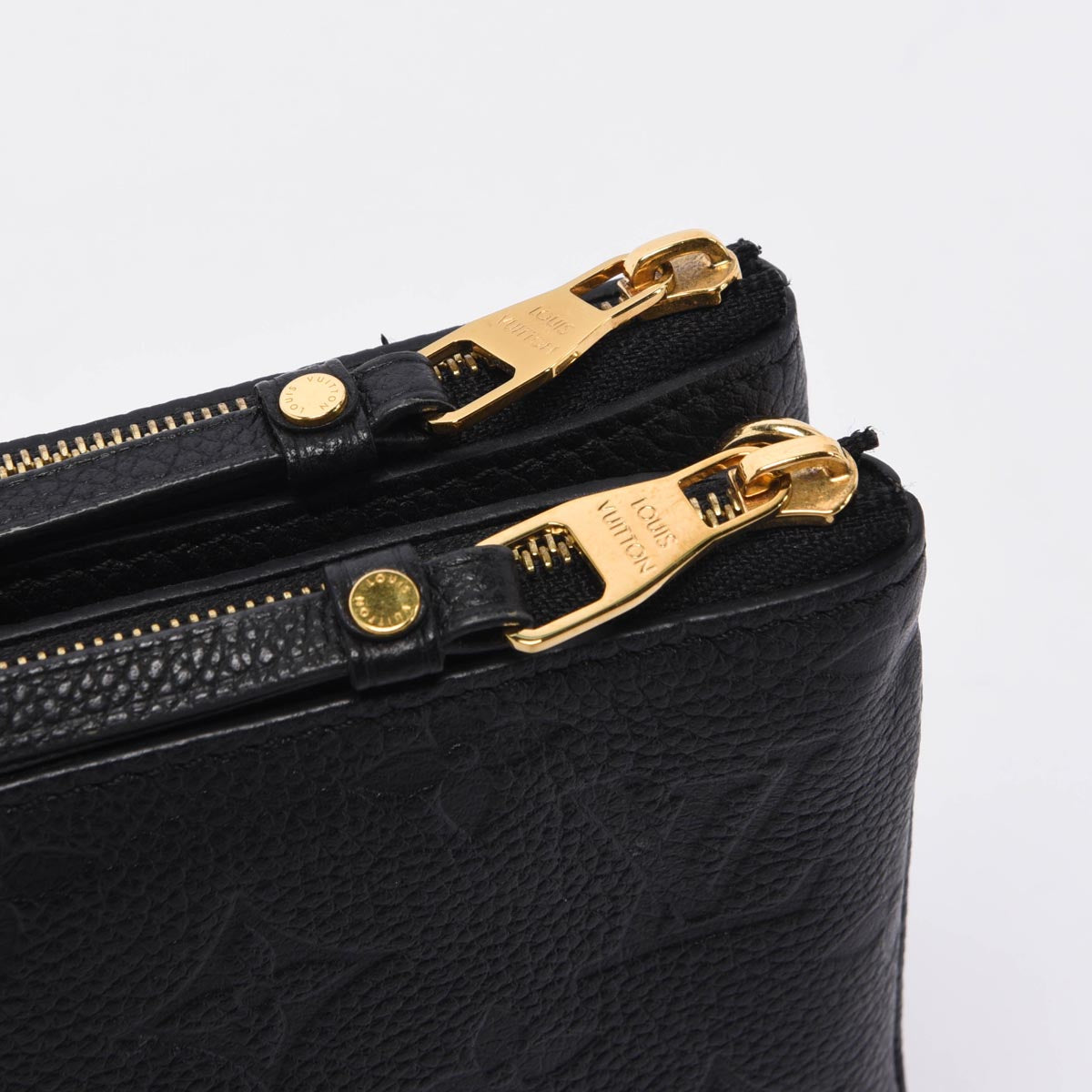 Louis Vuitton Black Monogram Empreinte Double Zip Pochette