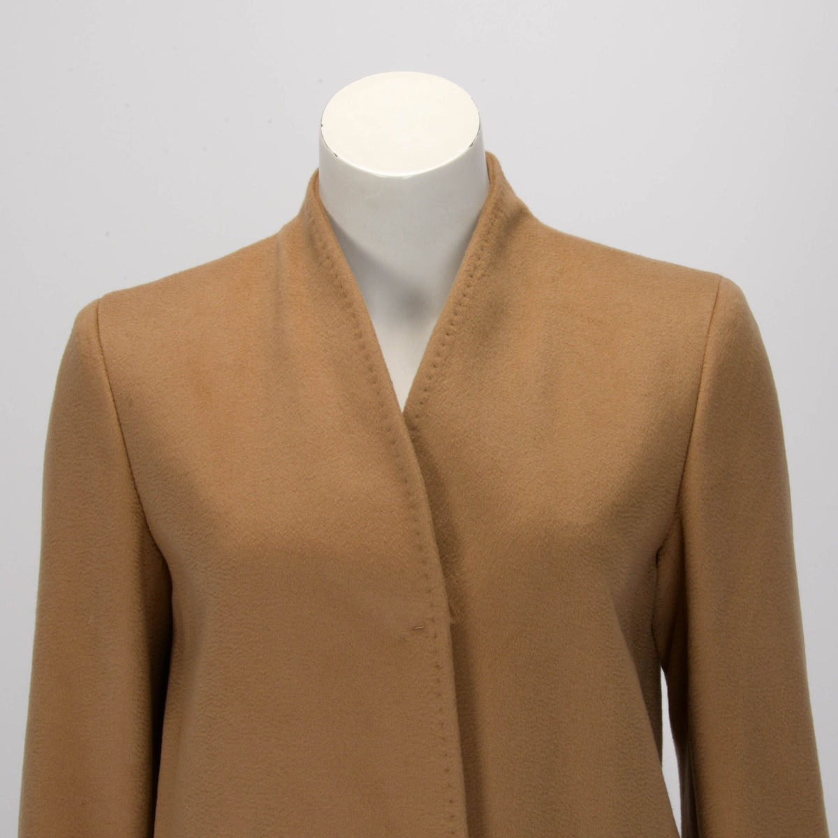 Max Mara Caramel Wool Melton Patch Pocket Coat IT 38