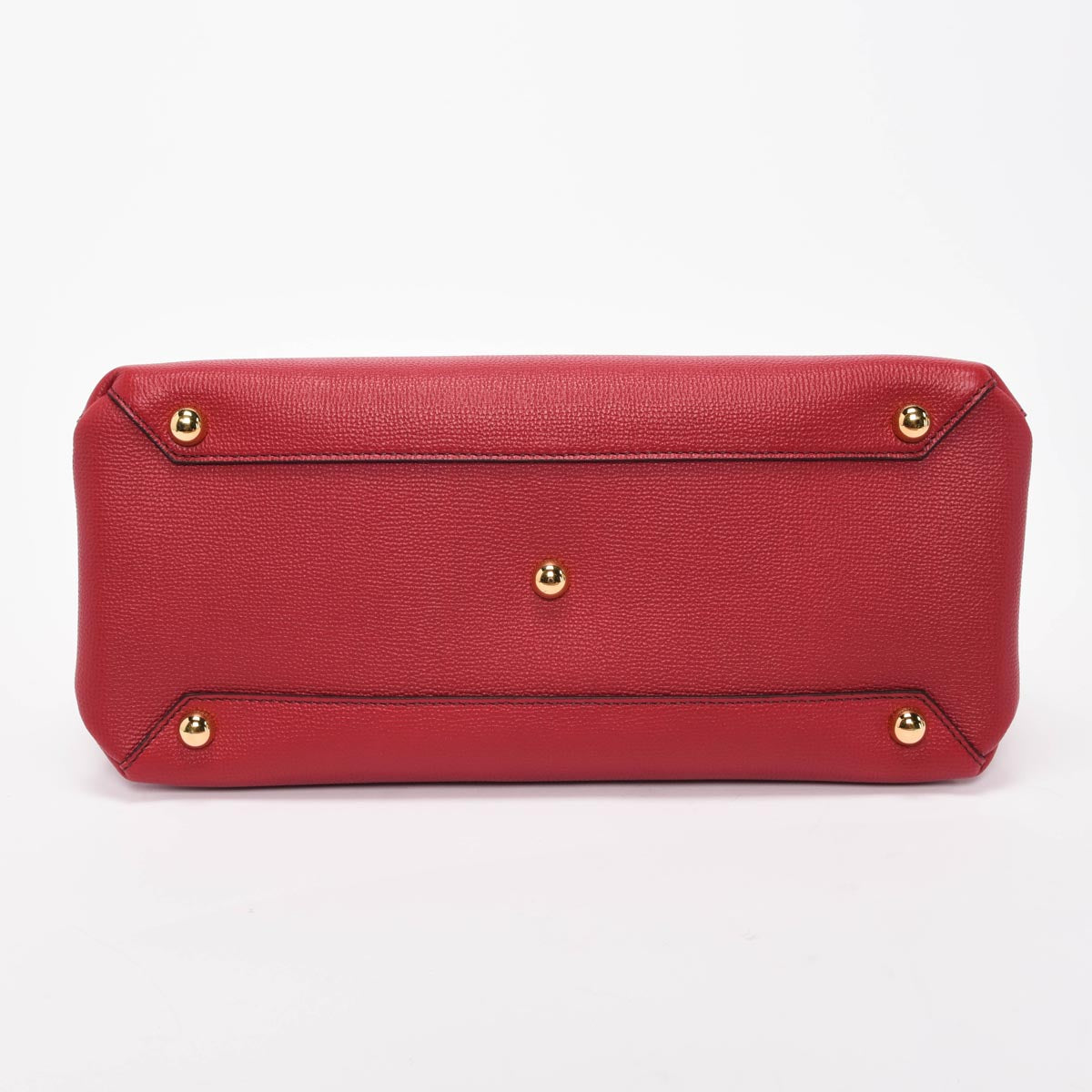 Burberry Red Derby Leather House Check Medium Banner Tote