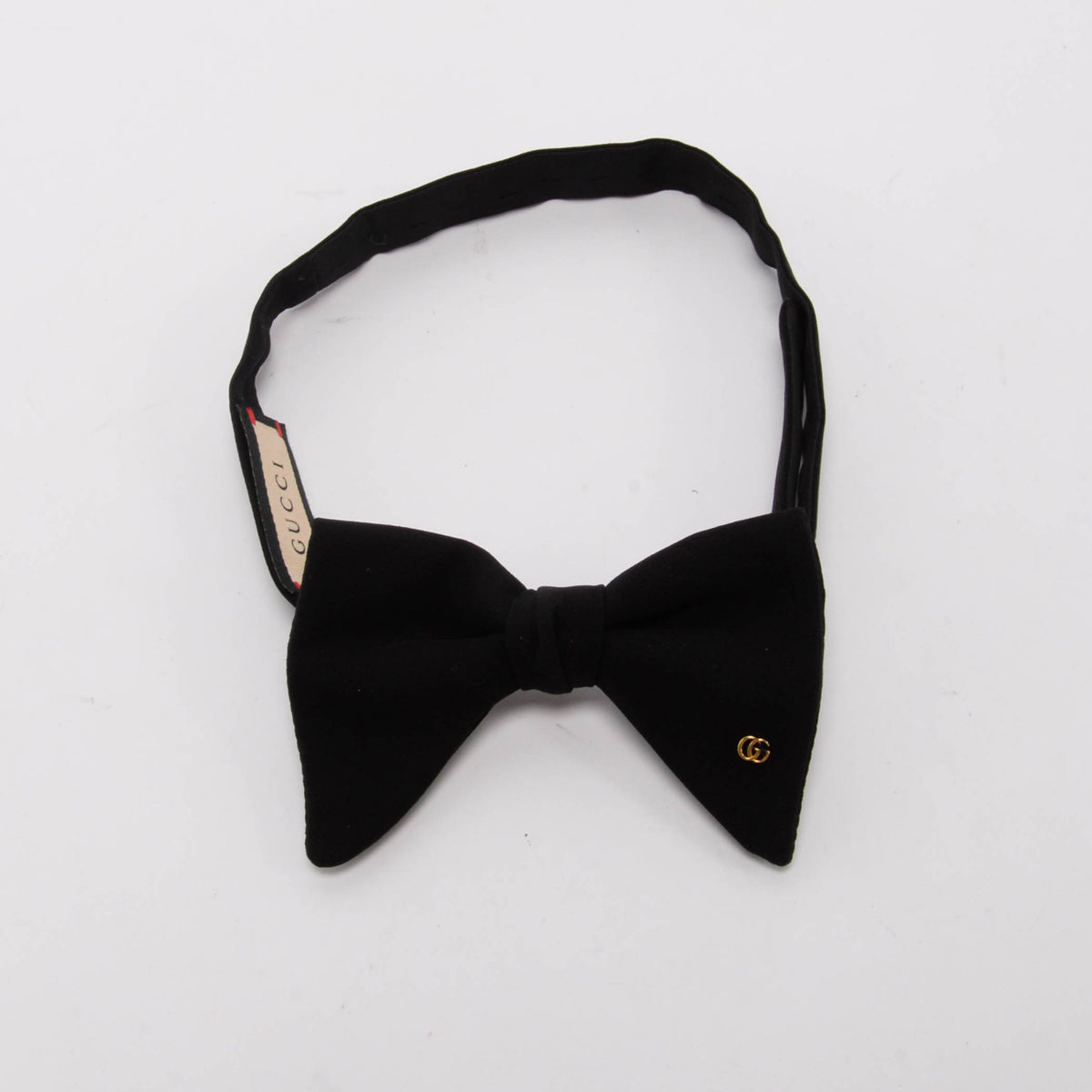 Gucci Black Silk Crêpe GG Bow Tie