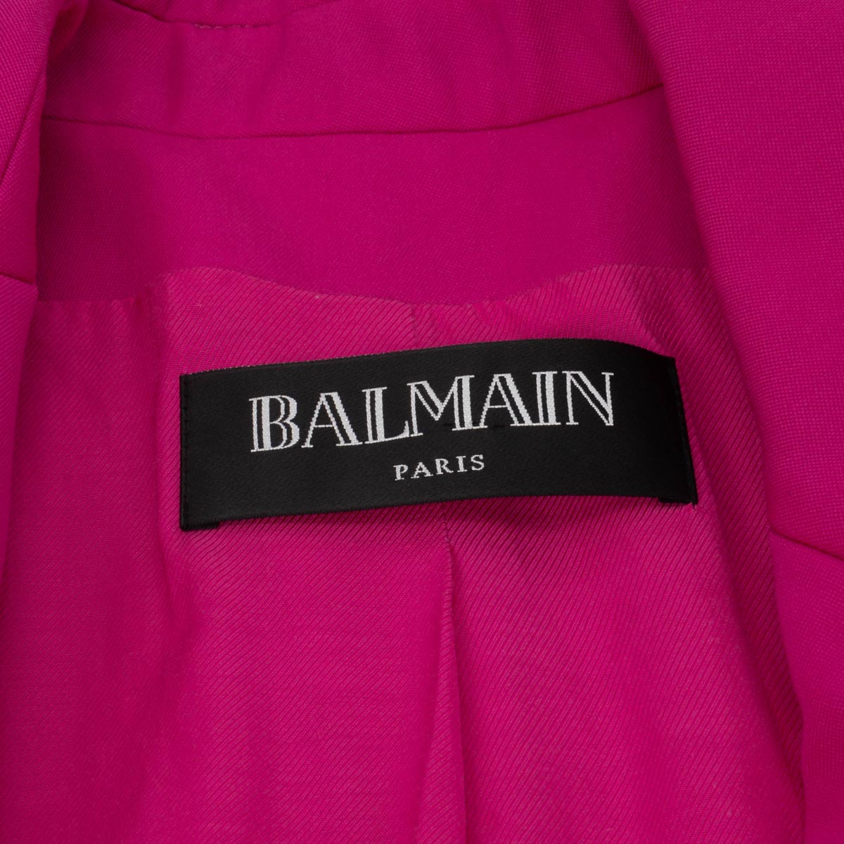 Balmain Magenta Wool Double Breasted Blazer FR 46