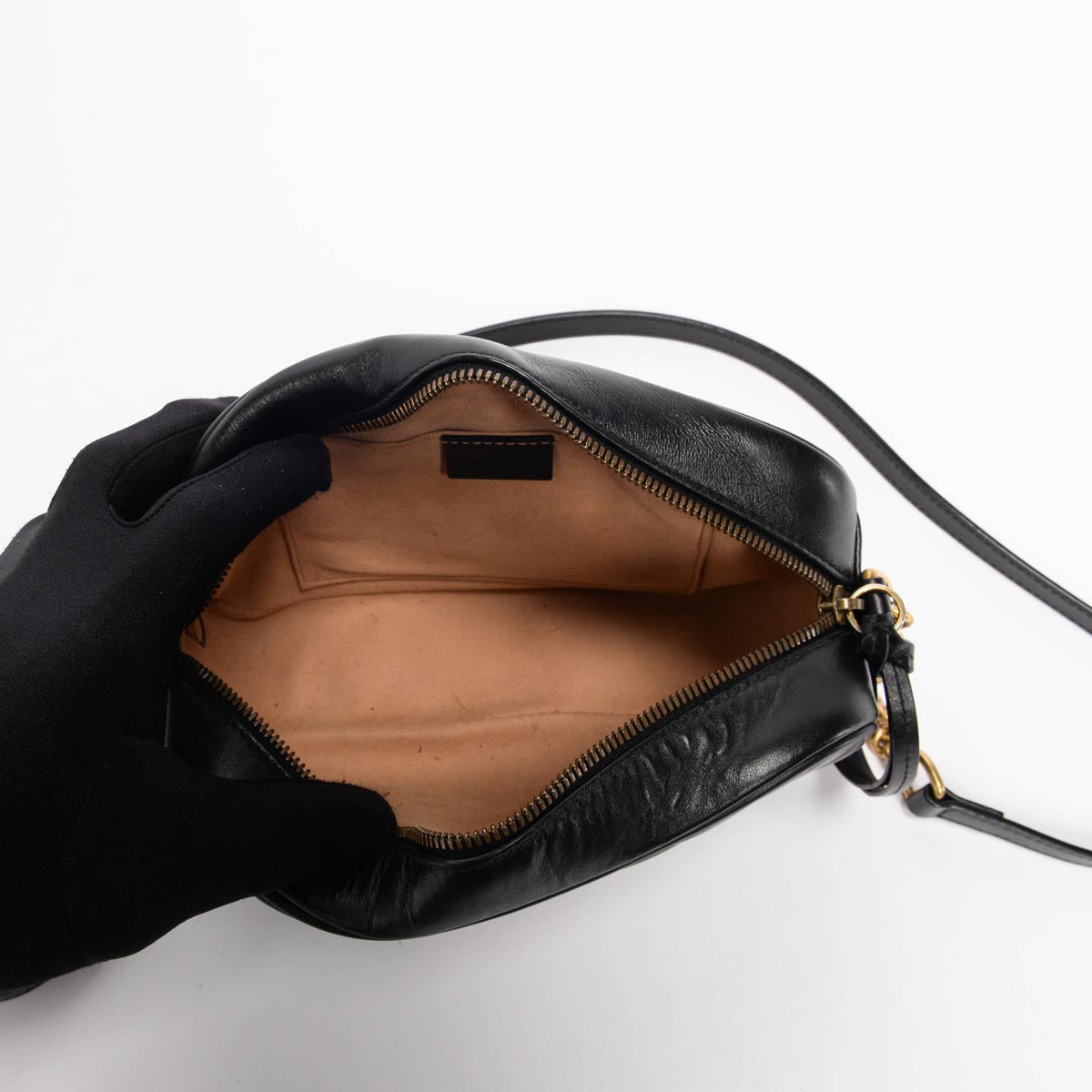 Gucci Black Matelasse GG Marmont Small Camera Bag