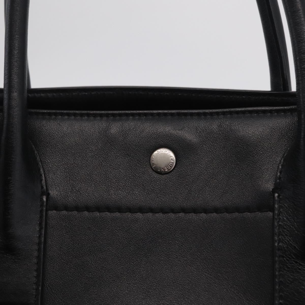 Saint Laurent Black Embossed Leather Rive Gauche Shopper Tote