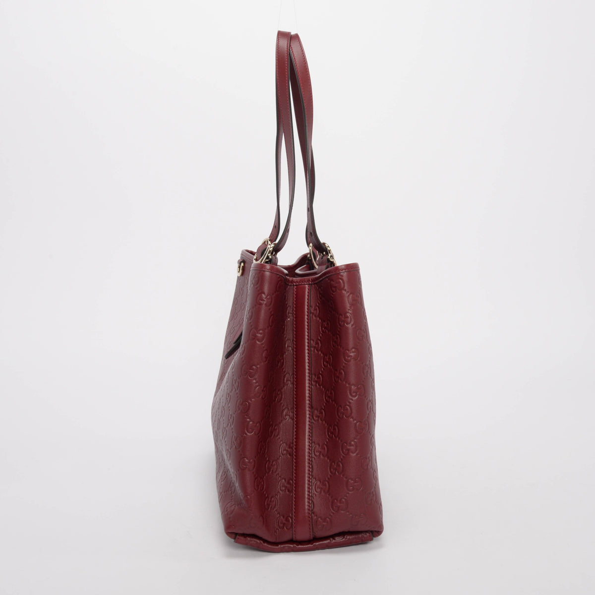 Gucci Rosso Ancora Calfskin GG Embossed Large Tote