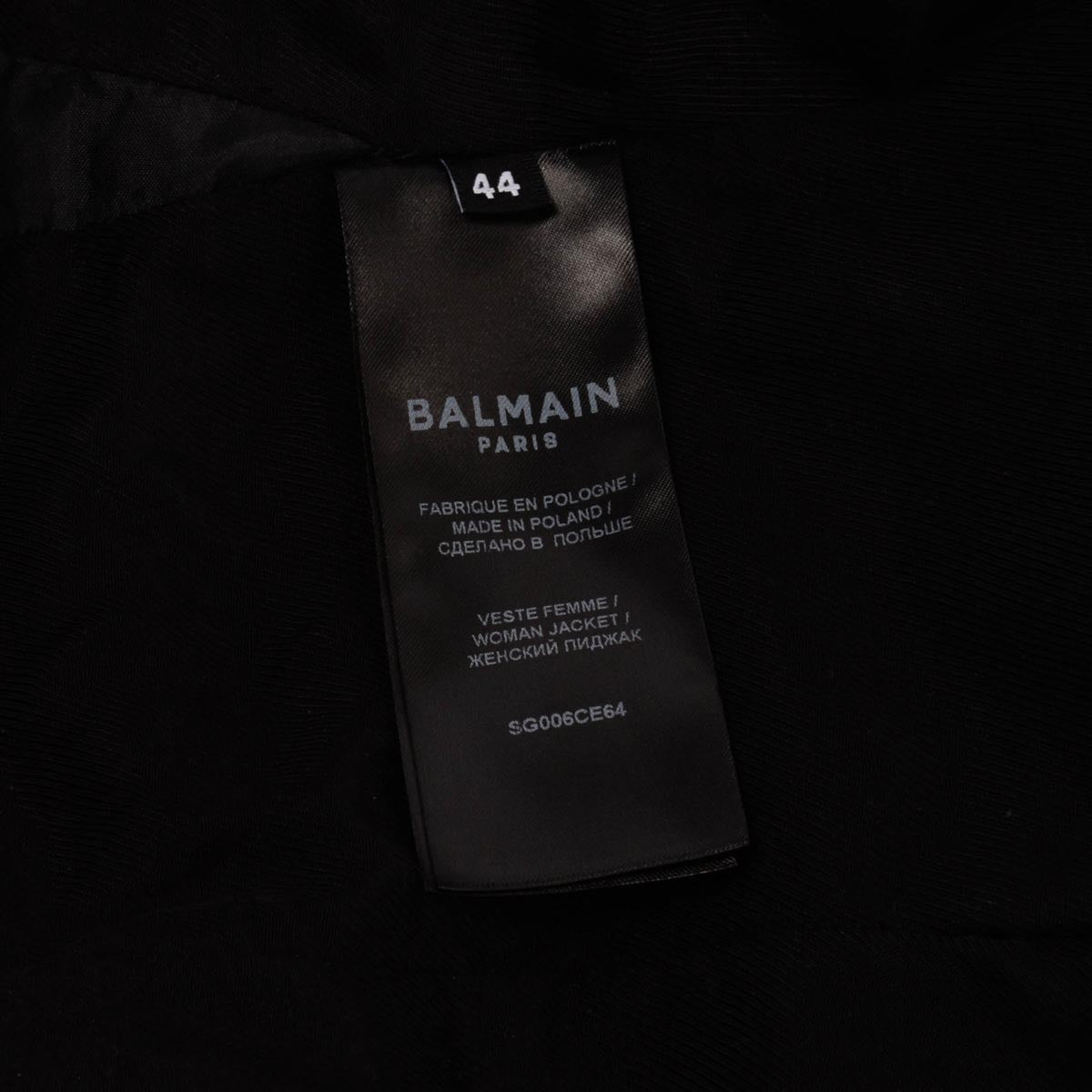 Balmain Black & White Sequin Boucle Classic Blazer FR 44