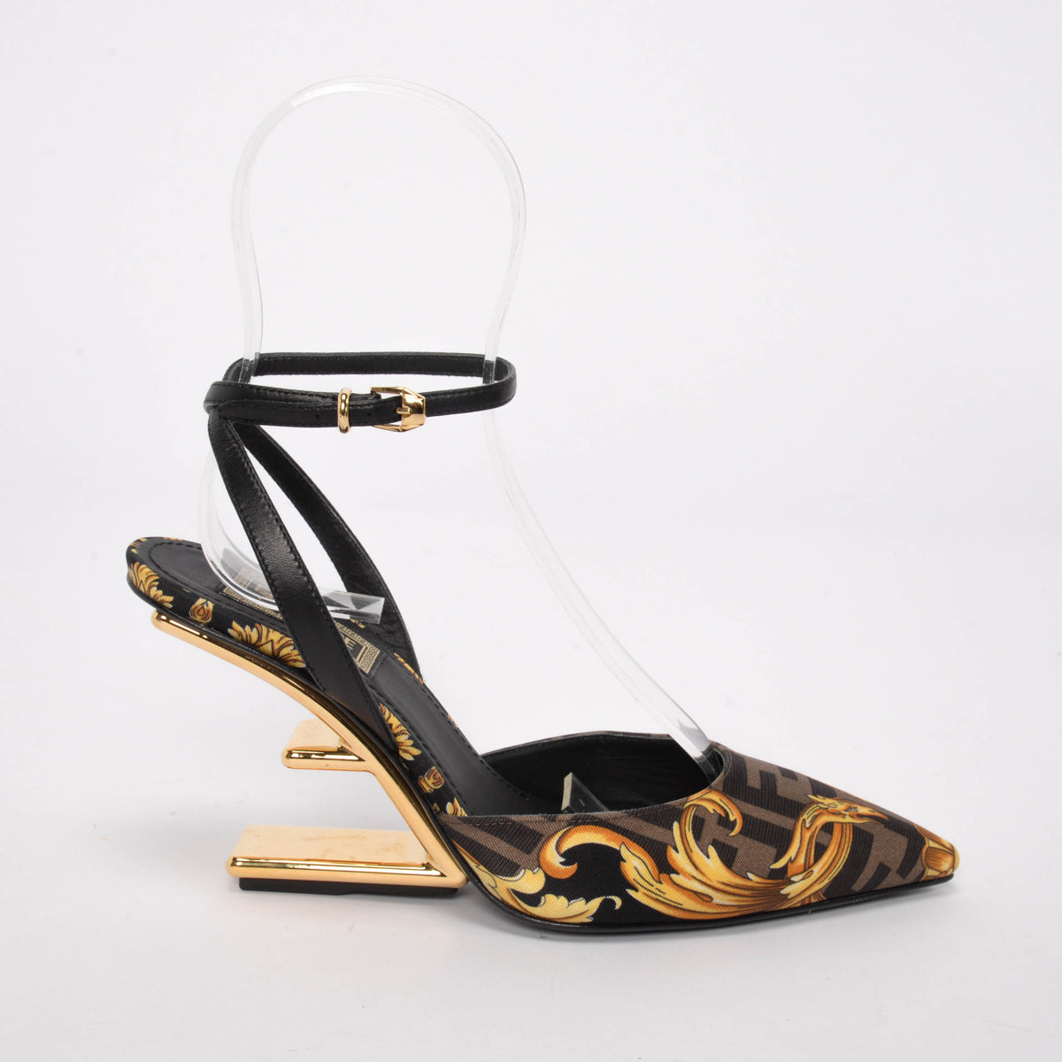 Fendace Tobacco Printed Slingback Pumps 36