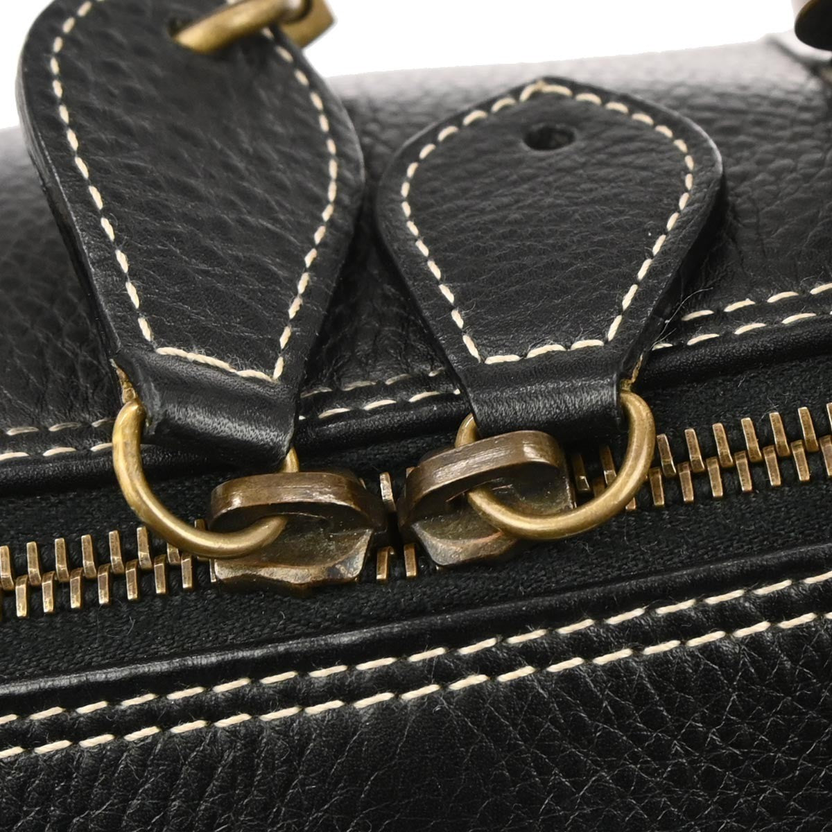 Dior Medium Black Grained Leather Boston Bag