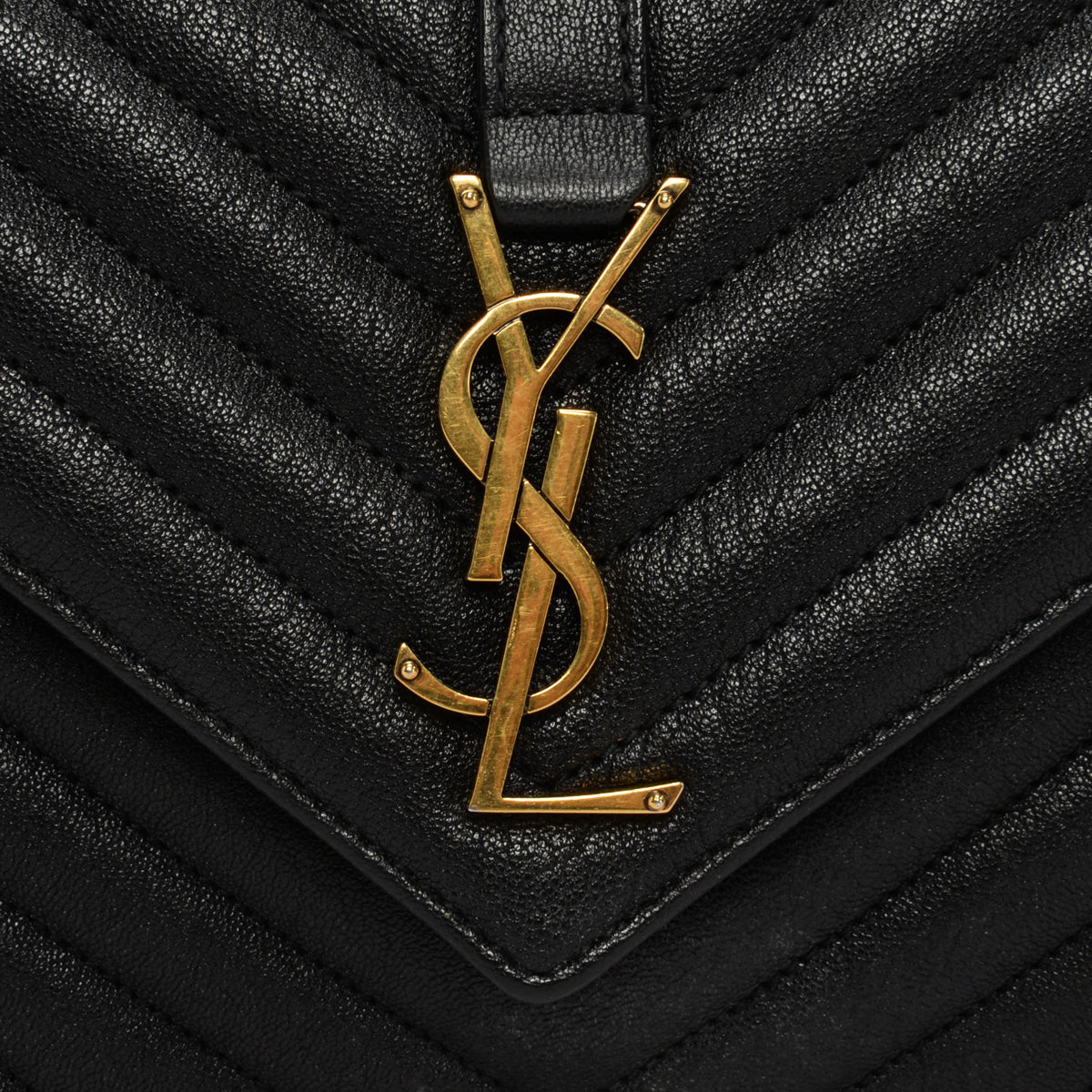 Saint Laurent Black Quilted Calfskin Medium College Bag