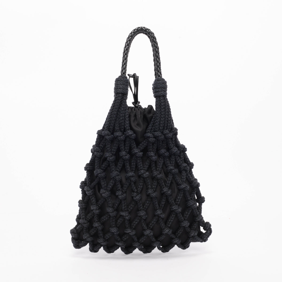 Prada Black Cord & Nylon Fishnet Tote