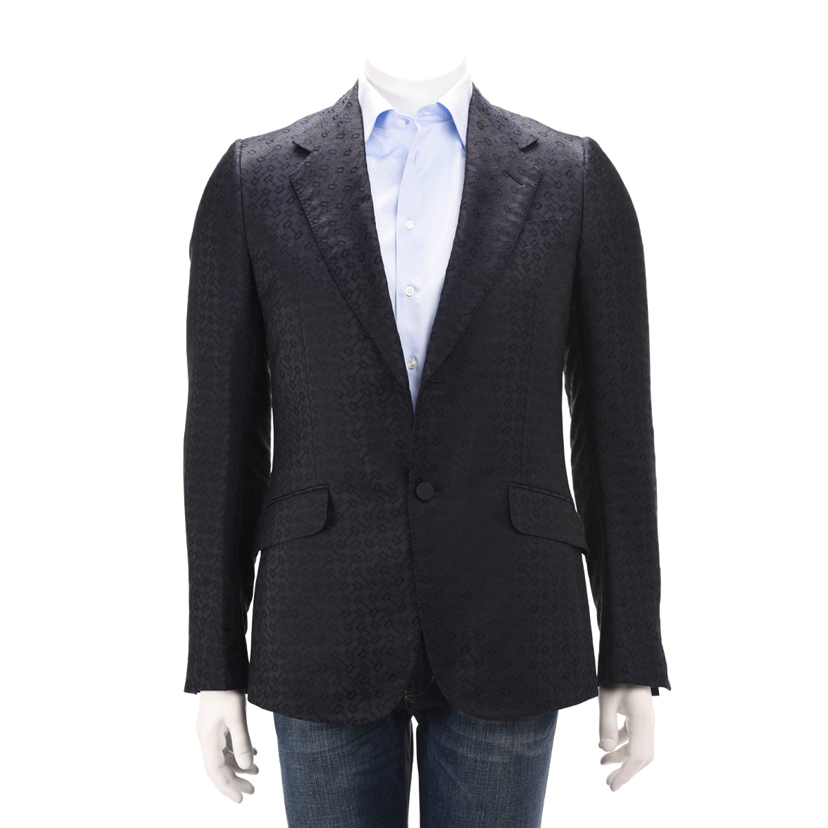 Gucci Navy Horsebit Monogram S.B Blazer IT 48