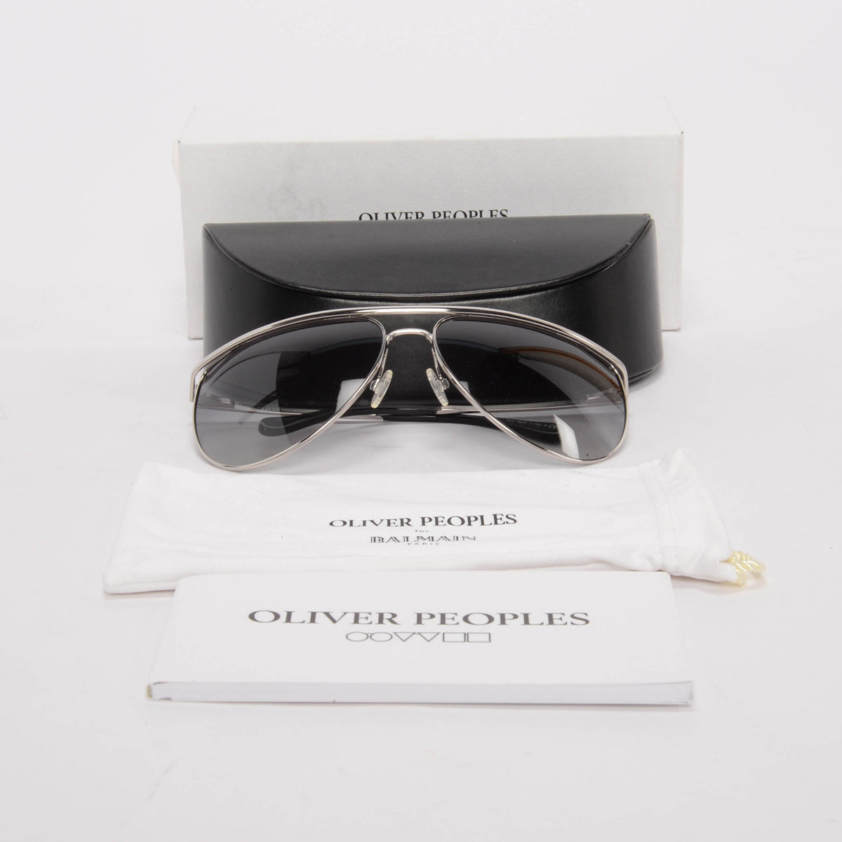 Balmain x Oliver Peoples Black Aviator Sunglasses