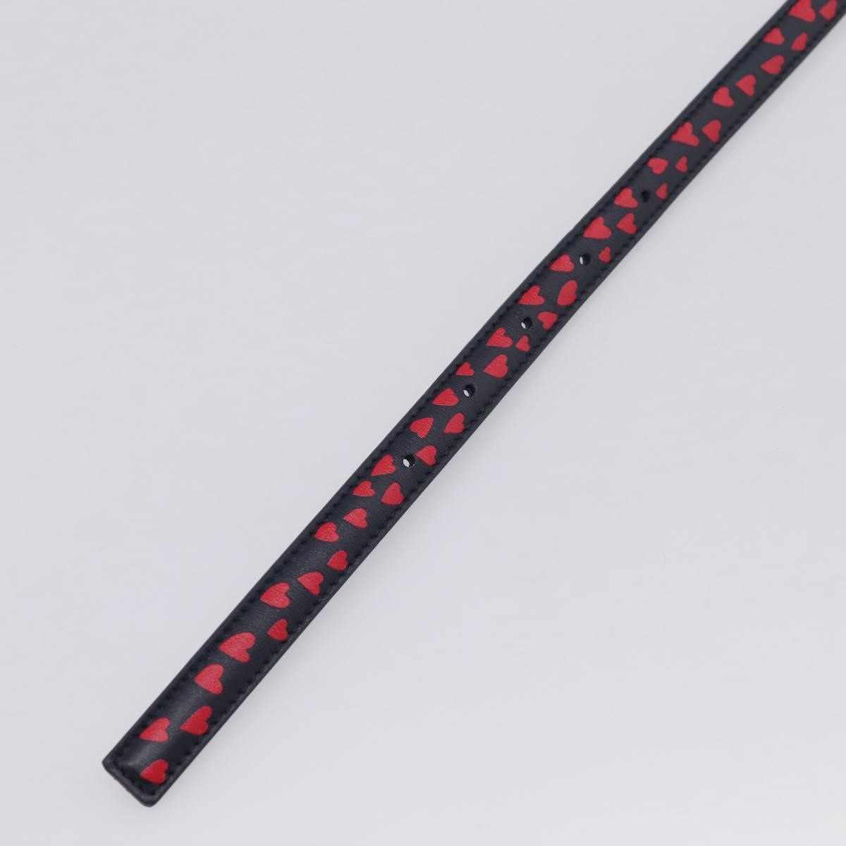 Dior Dark Navy Heart Print Skinny Belt