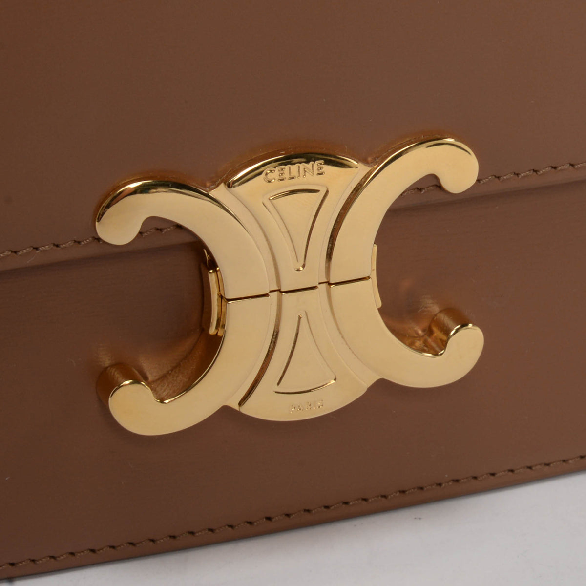 Celine Bronze Calfskin Teen Triomphe Bag