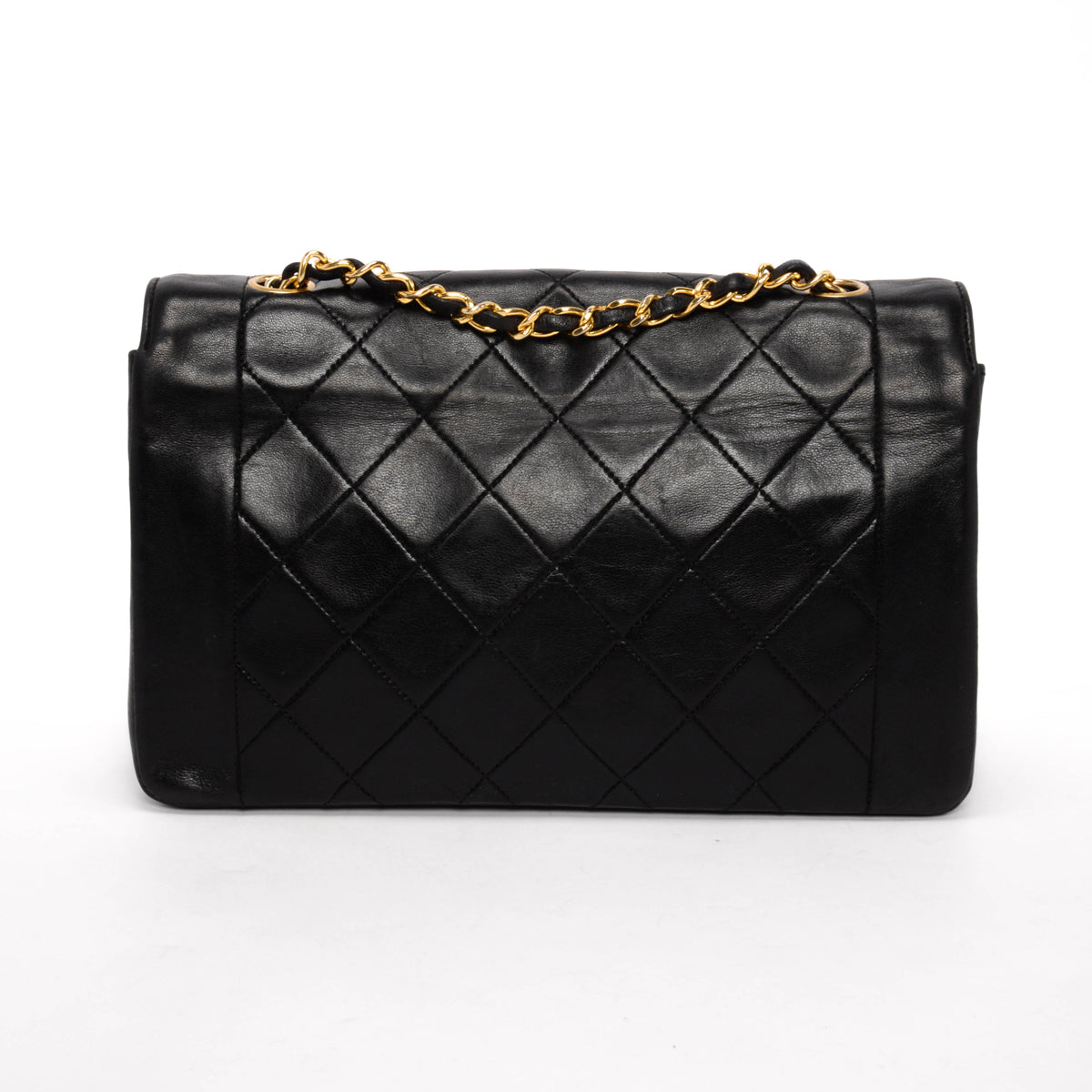 Chanel Vintage Black Quilted Lambskin Medium Diana Bag