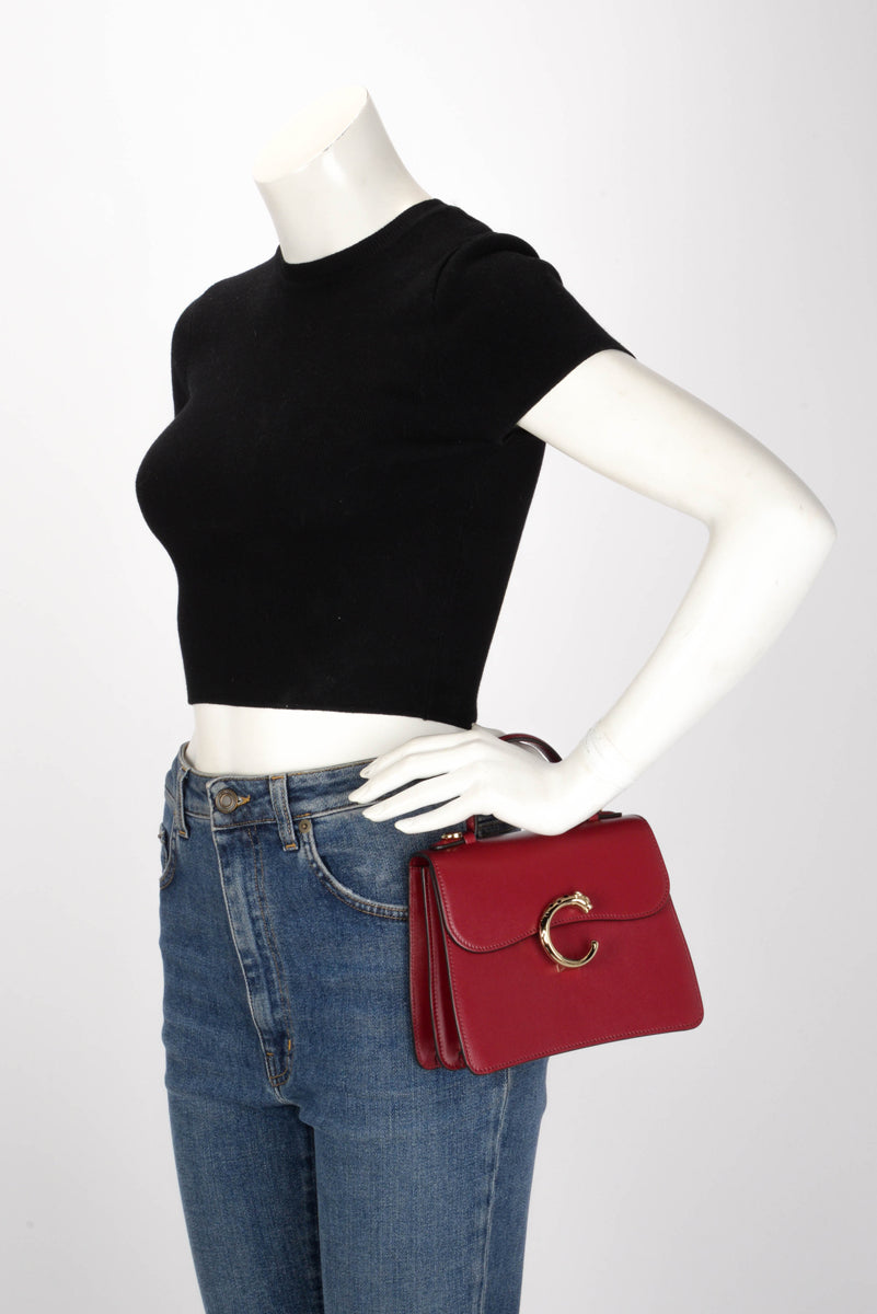 Cartier Cherry Red Calfskin Panthere C Mini Bag