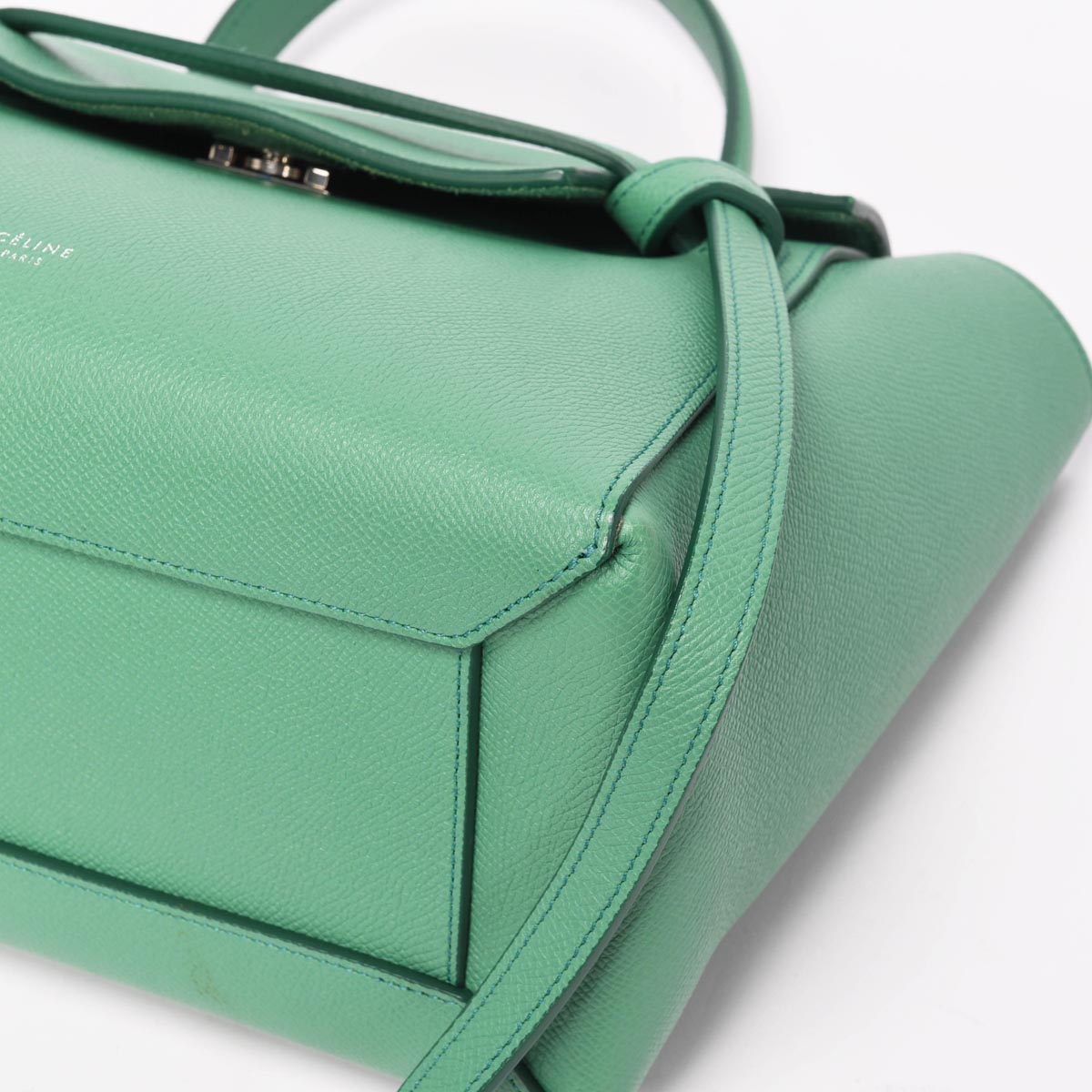 Celine Pop Green Grained Calfskin Micro Belt Bag