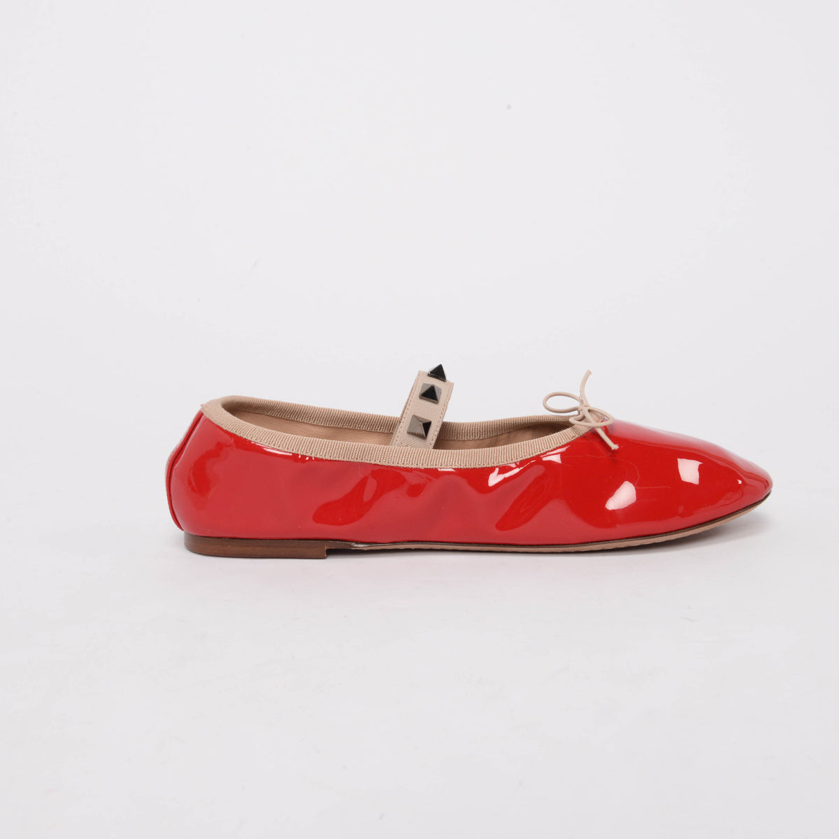 Valentino Red Patent Rockstud Ballerina Flats 36