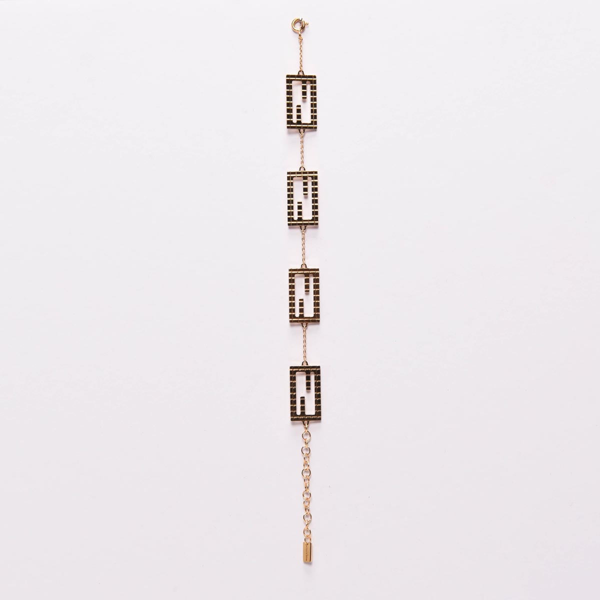 Fendi Gold Tone Metal Baguette Bracelet