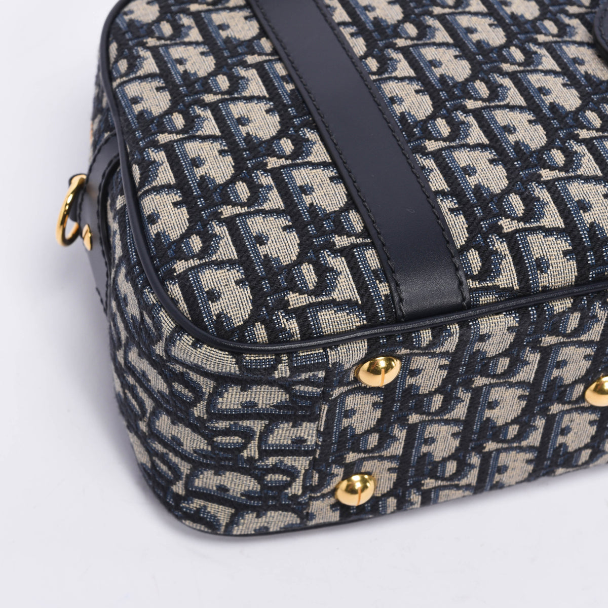 Dior Navy Oblique Jacquard Medium D-Vibe Bowling Bag