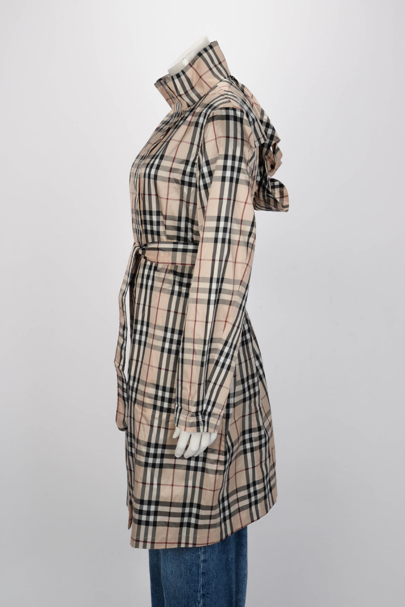 Burberry Vintage Beige Nova Check Nylon Rain Coat XL