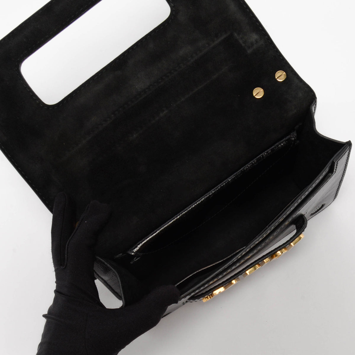 Dior Black Patent Leather Medium J'Adior Chain Flap Bag