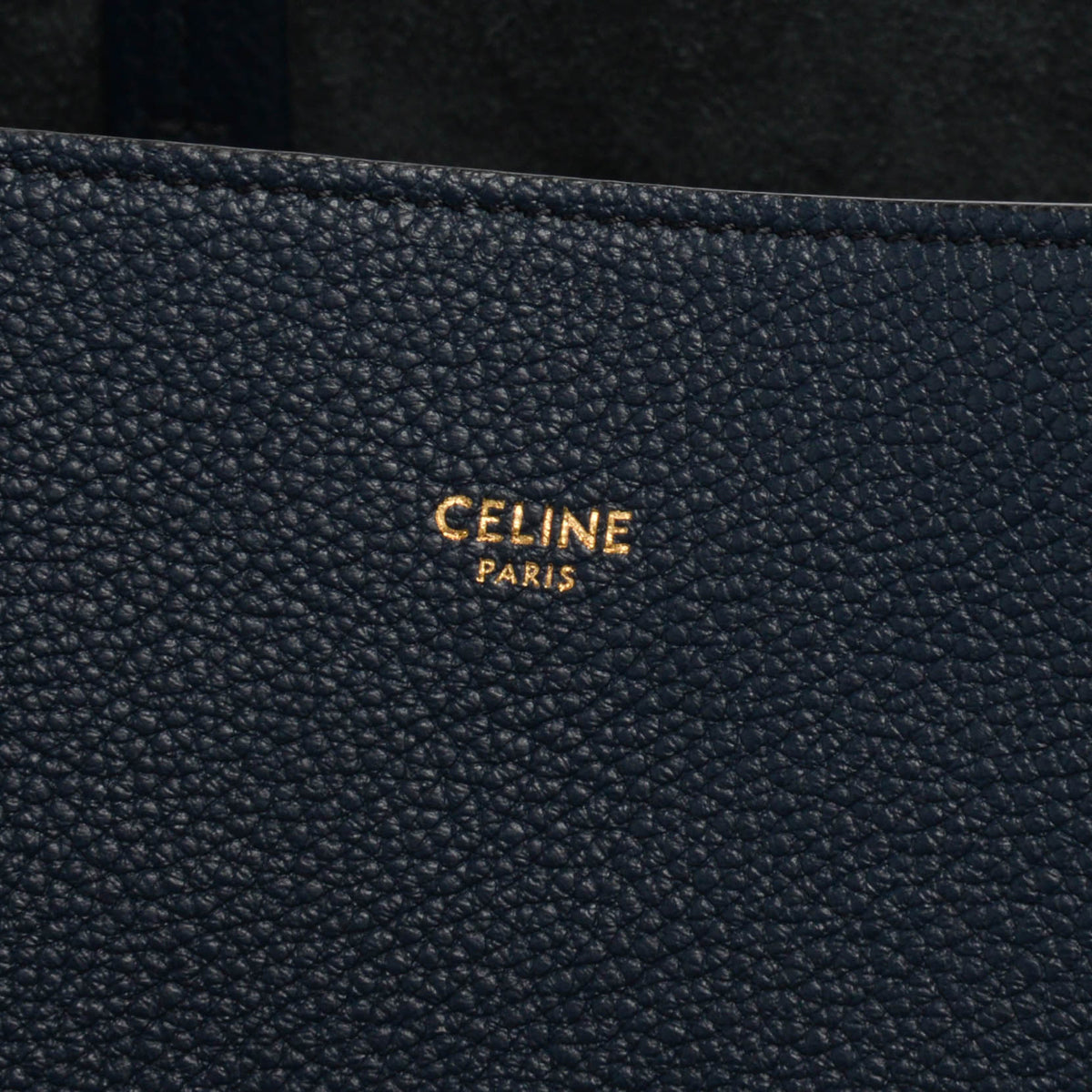Celine Navy Grained Calfskin Medium Phantom Cabas Tote
