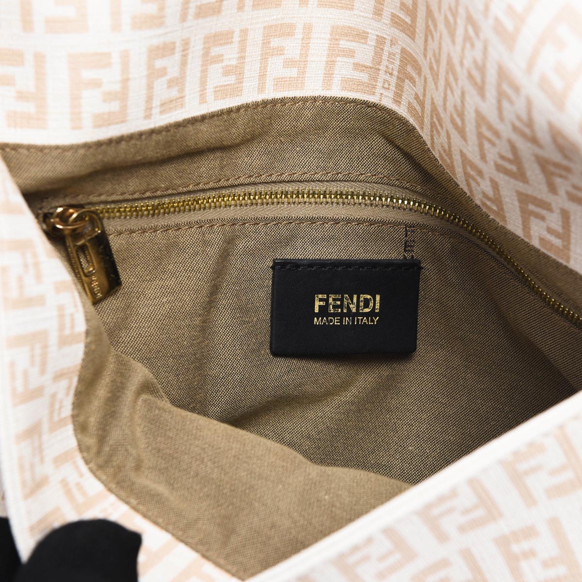 Fendi White Zucchino Canvas Mamma Baguette Bag