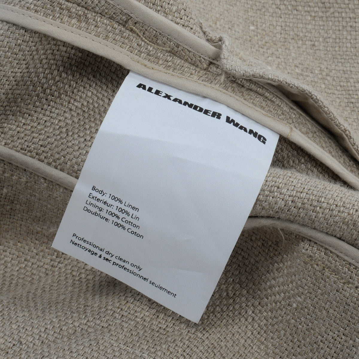 Alexander Wang Beige Linen Burlap Short Coat US 0