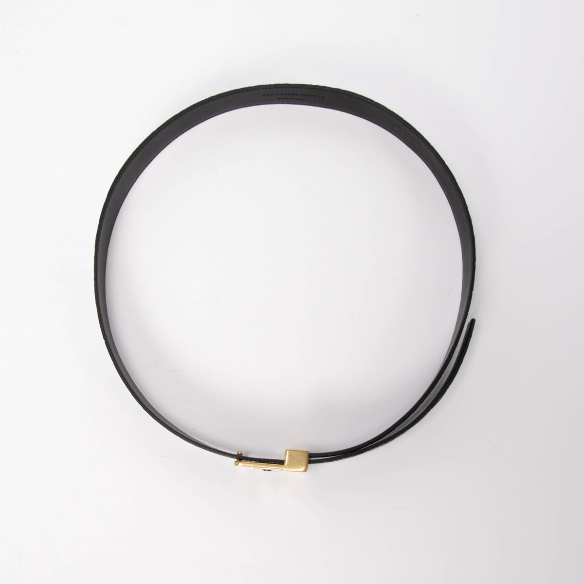 Saint Laurent Black Croc Embossed Leather Logo Buckle Belt