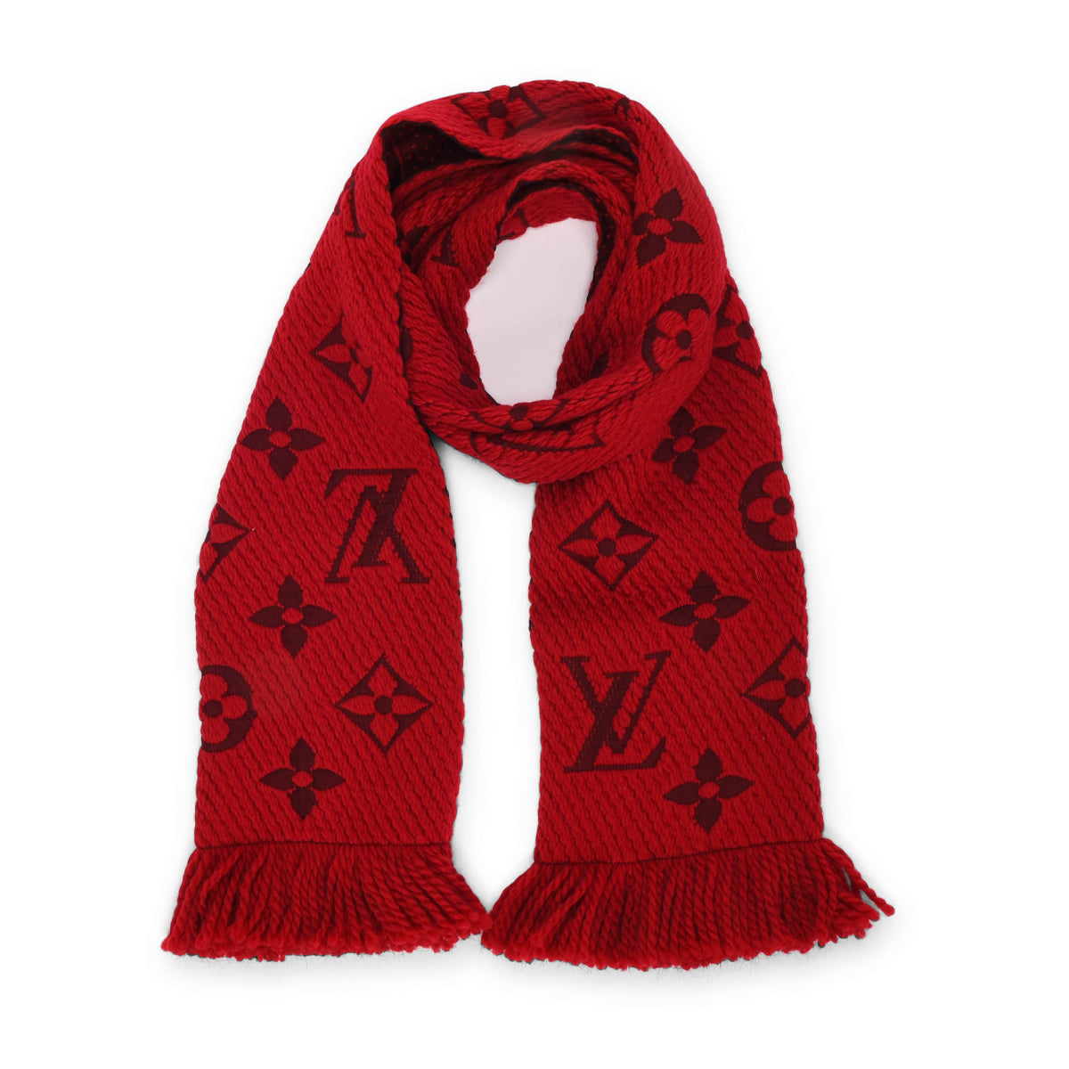 Louis Vuitton Rubis Wool Monogram Logomania Scarf