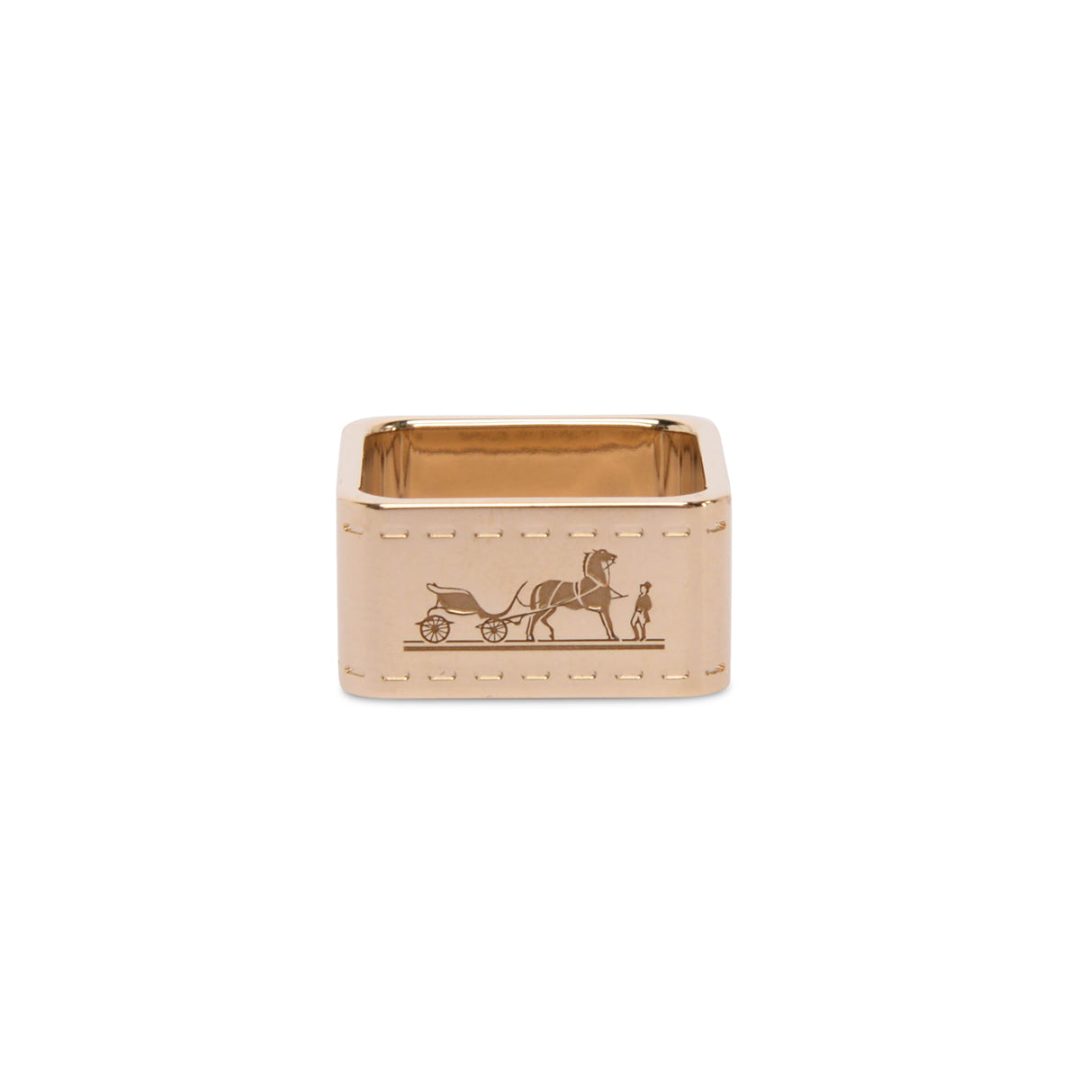 Hermes Gold Tone Permabrass Bolduc Scarf Ring