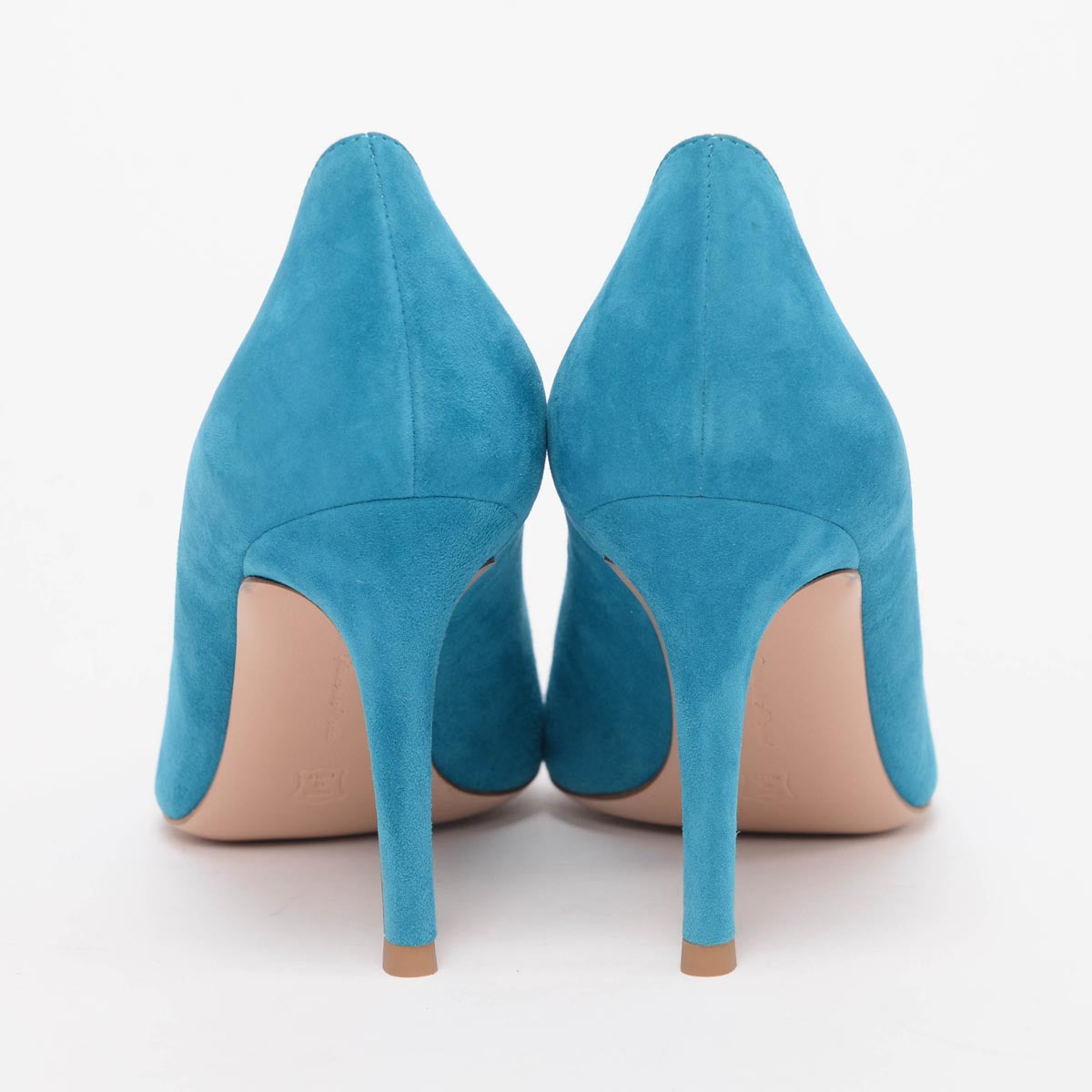 Gianvito Rossi Blue Suede Camoscio Pumps 36